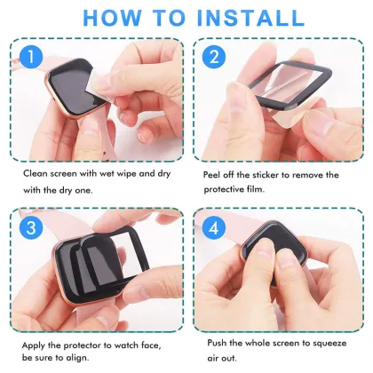 Full Coverage Anti-Scratch 3D PMMA Screen Protectors for Fitbit Sense Versa 3/2