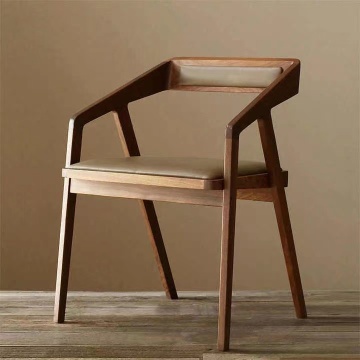 Hot Sale Wooden Home Furniture Rattan Wicker Back with Soft Cushion Wood Kitchen Dining Chair