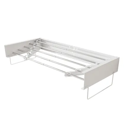 2025 New Retractable Clothes Drying Rack with Hook, Foldable for Home Use