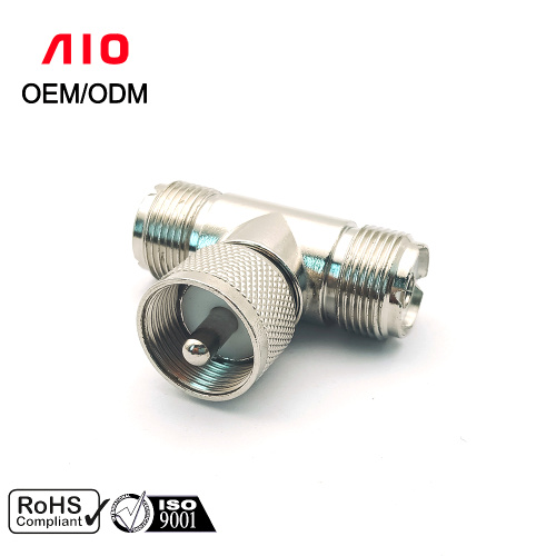 T-Shape Male to Female UHF Coaxial Adapter Connector