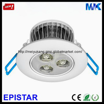 3w recessed led ceiling lights Epistar 3w round led ceil downlight