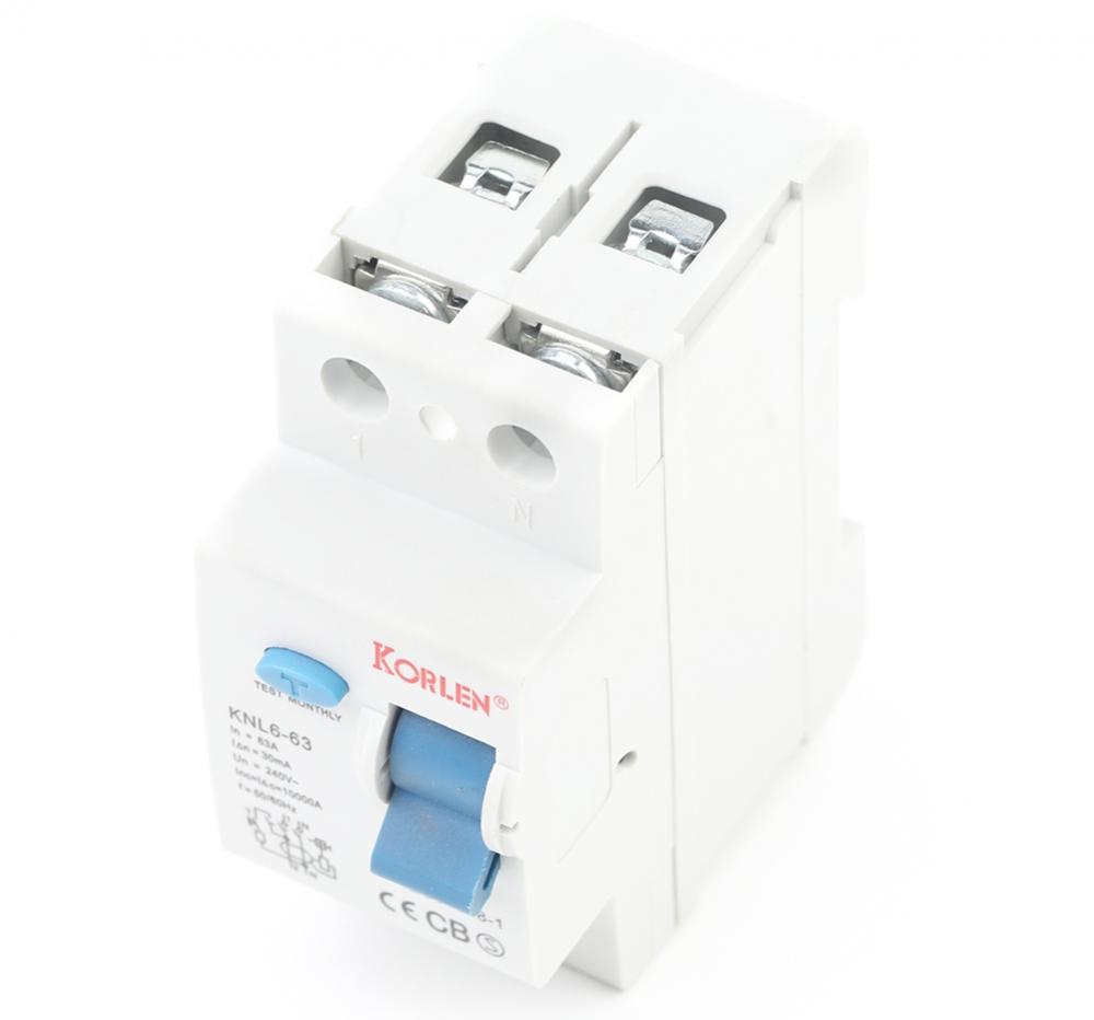 Residual Current Circuit Breaker KNL6-63 10KA TUV 4P