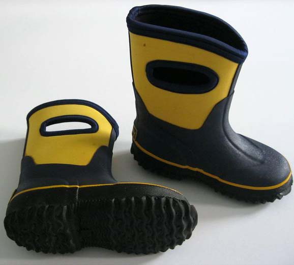 Neoprene knee high heel boots for kids