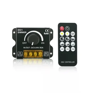 DC12V-24V 30A Knob Switch - Remote Control Adjustable Brightness Dimming LED Strip Controller