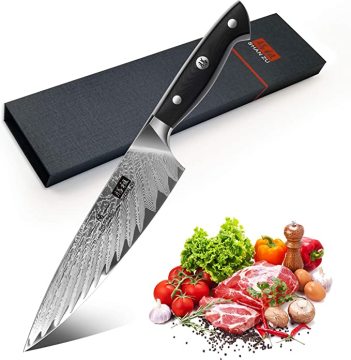 Professional 8-Piece Kitchen Knife Set: YangJiang Damascus Steel Santoku, Utility, and Boning Knives with G10 Handles