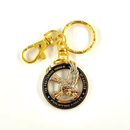 Philippine Eagle Keychain: 3D Cut Out Gold and Black Designs