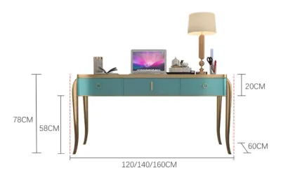 Vantervi High-End Golden Base Luxury Home Office Future Computer Desk