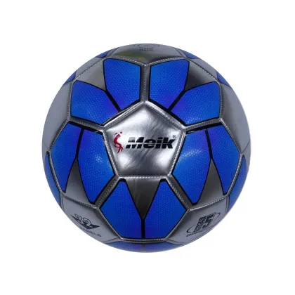 Size 5 machine-stitched soccer ball with metallic-luster leather