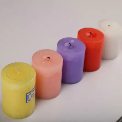 Unscented votive candles yellow pillar candles