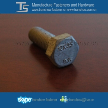 hot dip galvanized hex bolt M12 grade8.8