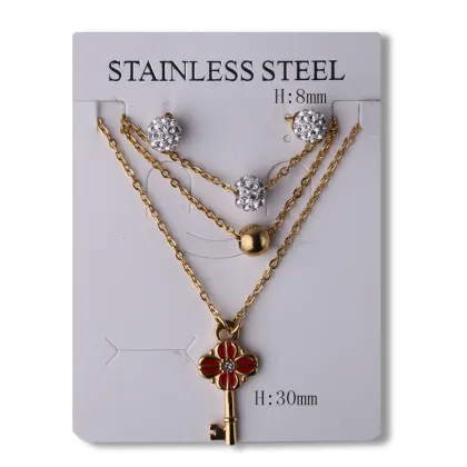 Costume earring set jewelry gold tree layers necklace jewelry set