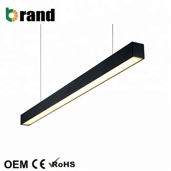 Modern Office 30W-40W Black Linear Pendant Lamp - CE RoHS Certified