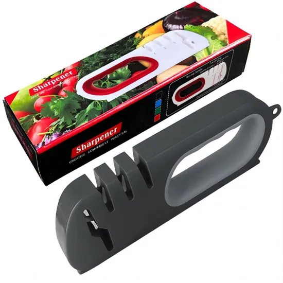 Hyri 3-Stage Type Handheld Kitchen Gadgets: A Comprehensive Diamond Four-Stage Knife Sharpener with a Non-slip Base