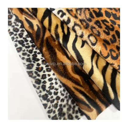 100% Polyester Velboa Animal Print S Wave Fabric