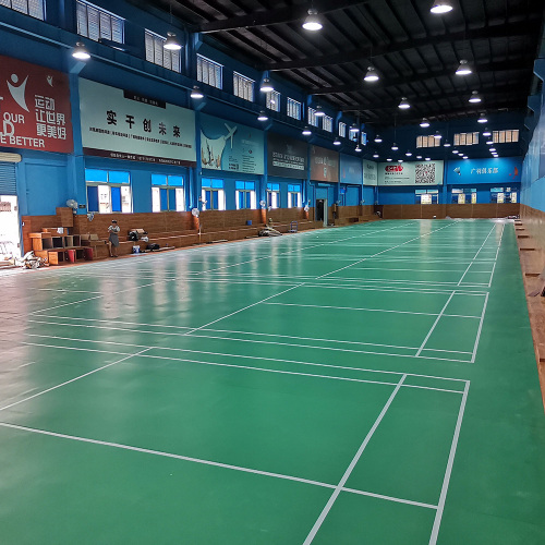 piso esportivo de pvc verde para quadra de badminton