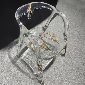 Transparent Epoxy Resin Negotiation Dining Chair