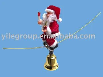 14&quot;santa Inverted do acrobatics on the bead/santa toys/climbing santa