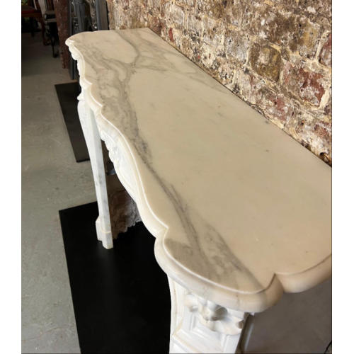 Baroque Carrara Marble Fireplace Mantel Rustic Elegance