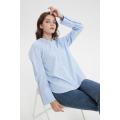 Langarm -Casual Shirts Vintage Streifenbluse