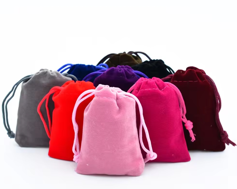 Beg Drawstring Velvet berwarna promosi