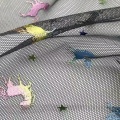 Materiale in rete di tulle di poliestere con lamina di stella di cavallo arcobaleno