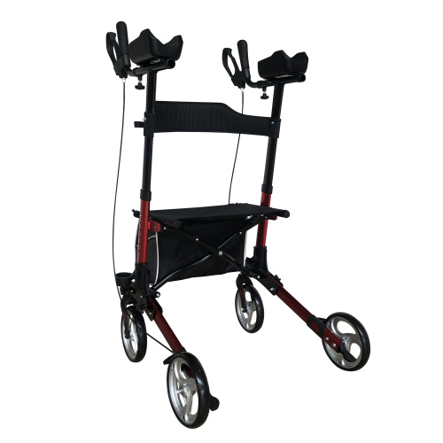 Foldable Aluminum Walker Aluminum Upright Rollator Walkers with Armrests Supplier