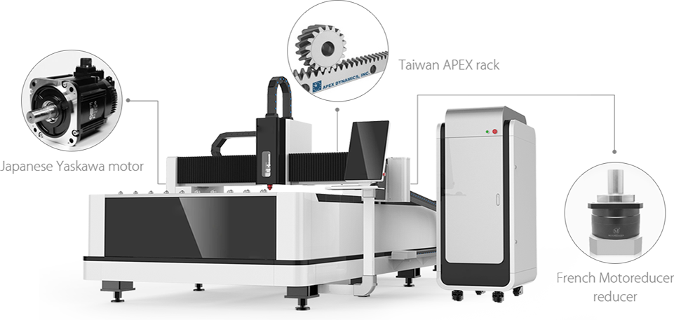 Máquina de corte a laser de fibra de metal industrial