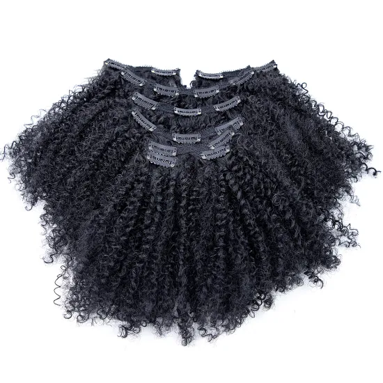 clips hair in synthetic hair extension kinky curly black color clip hair