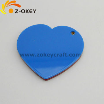 Heart shape acrylic laser cutting mirrors as keychain Yiwu hot sale