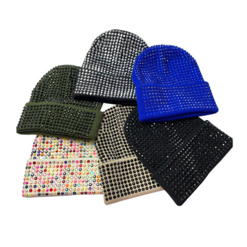 Shiny Knitted Beanie - Custom Pom Hat for Women - Warm Winter Hat