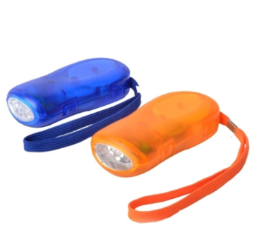 Green emergency 3 led Hand-crank small dynamo flashlight