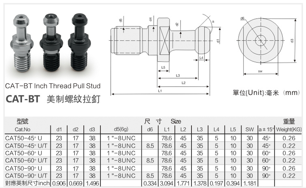 CNC PULL STUD 