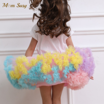 Baby Girl Tutu Skirt Ballerina Pettiskirt Fluffy Infant Toddler Ballet Princess Tulle Clothes Party Birthday Costume Dance 1-10Y