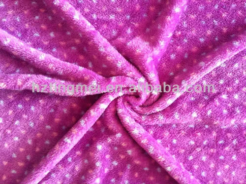 Heart Printed Microfiber Fleece Fabric for Housecoat