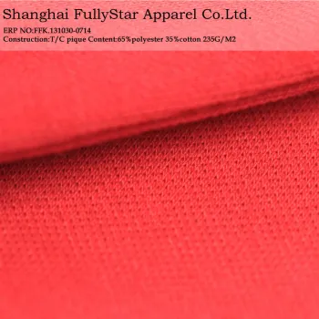 polyester cotton pique fabric textile