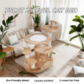 Solid Wood Luxury Cat Tree Large Cats Tower Scratcher Indoor Climbing Bed Heavy Duty Structure Comfortable Rest Platform