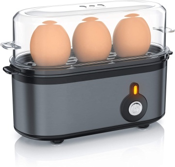 Smart Electric Mini Egg Boiler for Kids: Homemade 3 Eggs with Stainless Steel Auto Shut-Off Feature