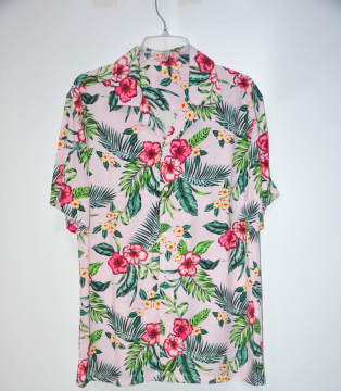 Quick-dry Digital Floral Print Hawaiian Poly Casual Shirts