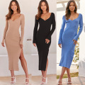 Women's Long Sleeve Bodycon Sweater Dresses