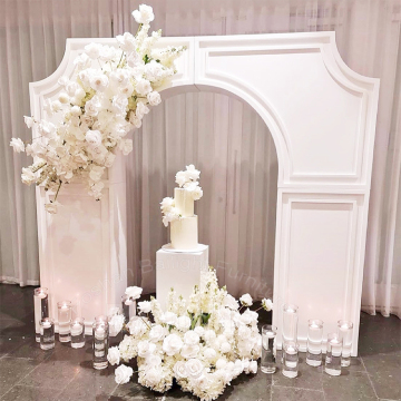 Elegant Wedding Event Rental: Custom White Arch Backdrop in PVC Material