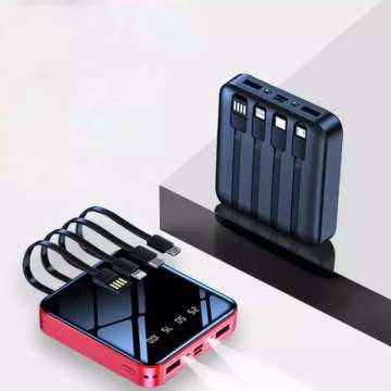 3-in-1 Flashlight Power Bank with Built-in Cable - 20000 mAh Portable Charger