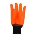 Guantes recubiertos de PVC de naranja fluorescentes