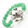 Pulsera de piedras preciosas de aventurina verde con pieza de serpiente de aleación Diamante