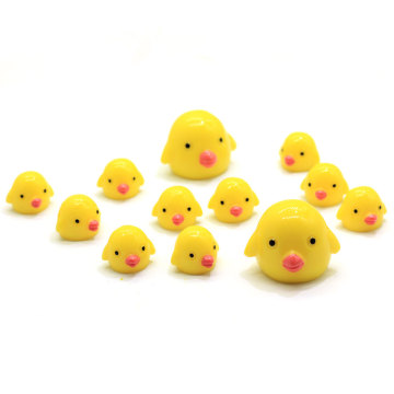 Artificial Yellow Mini Chicken Shape Resin Cabochon For Handmade Craft Beads Charms Kids Bedroom Ornaments Beads Spacer