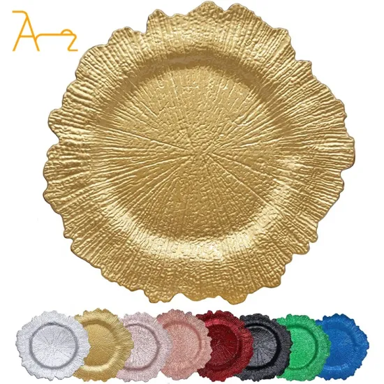 Wholesale Elegant Glass Charger Plates: Luxury Decorative Tableware for Dining and Weddings