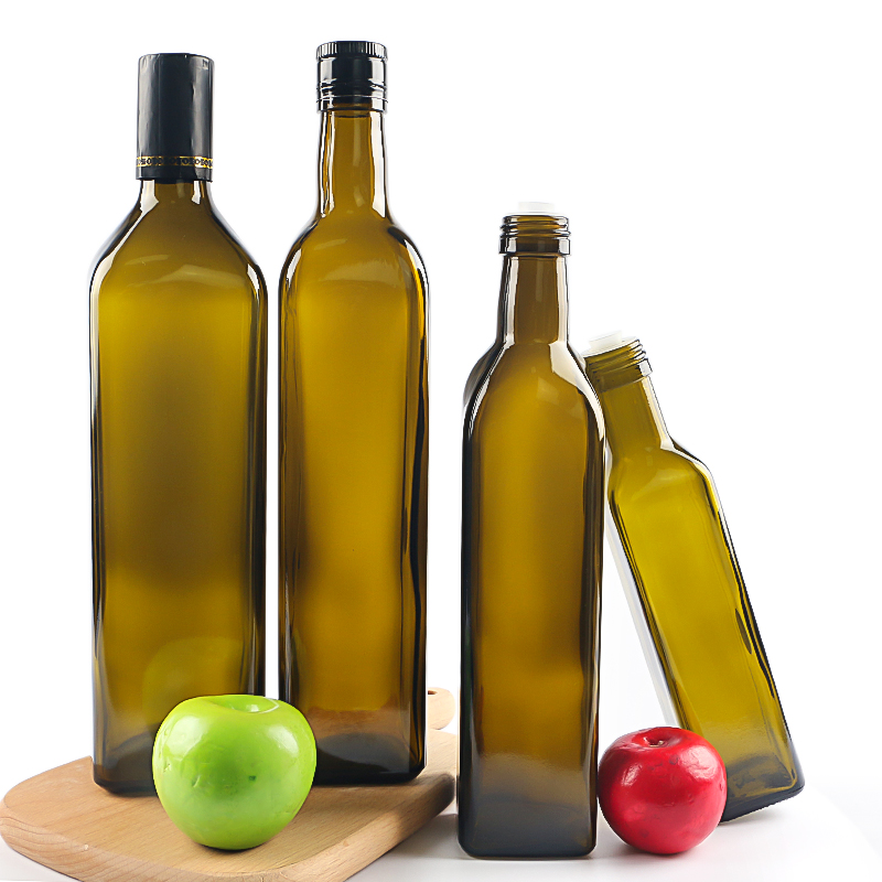 75cl Amber Square Olive Oil Glass Bottle