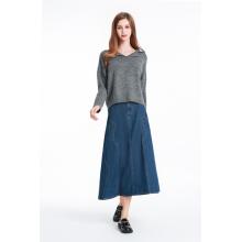 Button-Down Long Woolen Knit Top Knit