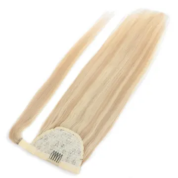 80g Human Hair Extensions 14-24Inch  Straight Pony Wrapped Ponytail