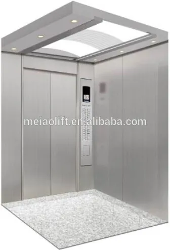 cheap price, all hairline stainless steel AC VVVF drive Small machine room passenger elevator