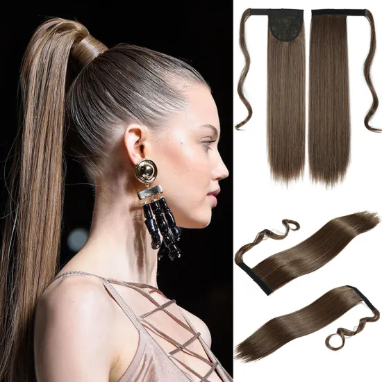 Velcro Pony Tail Matte Long Straight Hair Wig Velcro Pony Tail Spot Wholesale